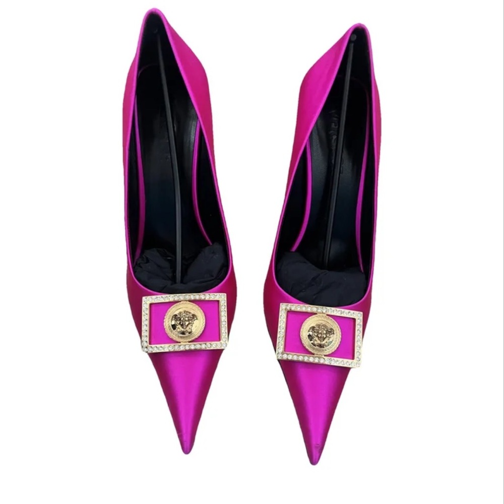 Versace Pink Satin Stiletto Heels